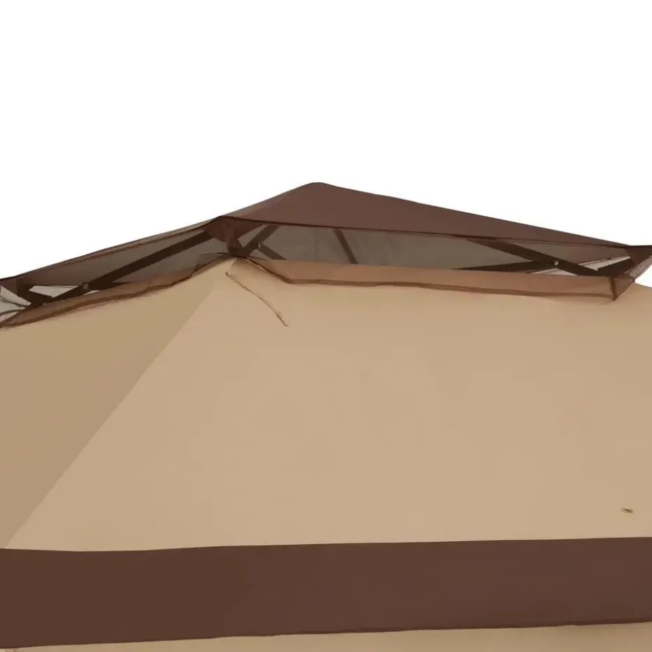 tectake Tuinpaviljoen Carabobo opvouwbaar 3,64x3,64x2,94m, Bruin