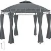 tectake Tuinpaviljoen Siana Ø 3.5m, Antraciet