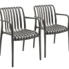 tectake Tuinstoelen Alcudia, weerbestendig, stapelbaar, Antraciet