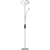 tectake Vloerlamp Auralis LED 20W, leeslamp, dimbaar, Mat Nikkel