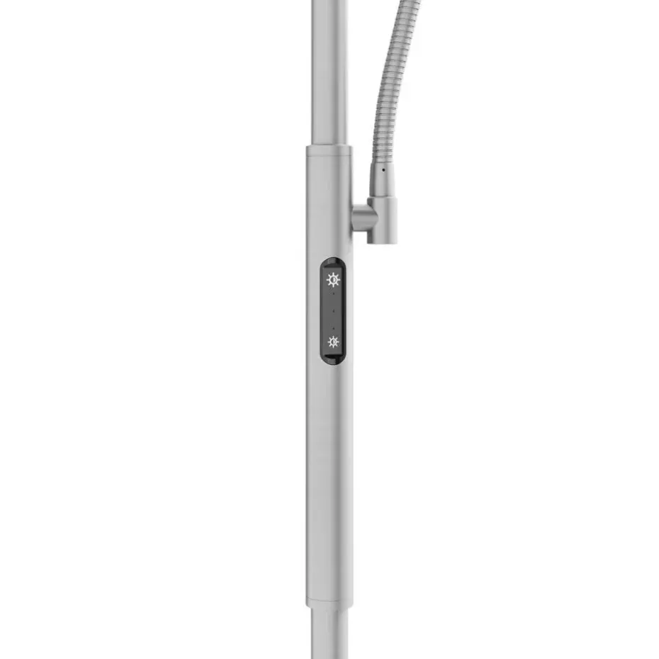 tectake Vloerlamp Auralis LED 20W, leeslamp, dimbaar, Mat Nikkel