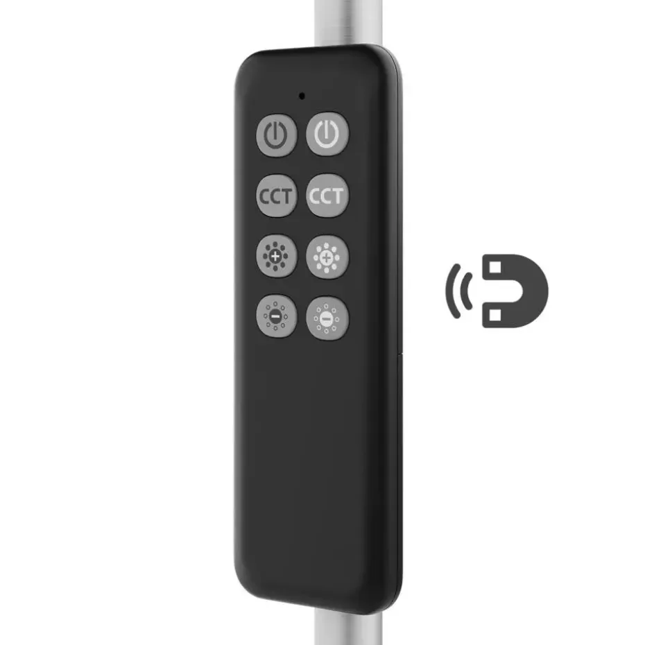 tectake Vloerlamp Auralis LED 20W, leeslamp, dimbaar, Mat Nikkel