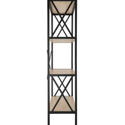 tectake Wandkast Barry 61,5x31,5x133,5cm, Industrieel Licht Hout, Eiken Sonoma