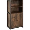 tectake Wandkast Doncaster 60x38x125cm, Industrieel Hout Donker, Rustiek