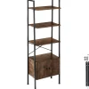 tectake Wandrek Brentwood 57,5x34x173cm, Industrieel Hout Donker, Rustiek