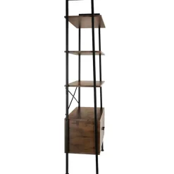 tectake Wandrek Brentwood 57,5x34x173cm, Industrieel Hout Donker, Rustiek