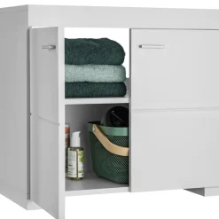 tectake Wastafelonderkast Idris, 2 vakken, draagkracht 35 kg, Wit