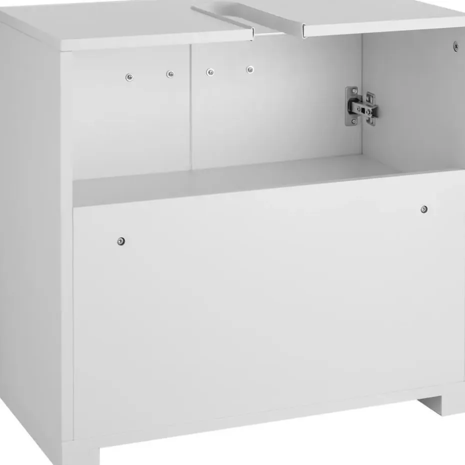 tectake Wastafelonderkast Idris, 2 vakken, draagkracht 35 kg, Wit