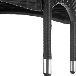 tectake Wicker bistroset Luzern 2+1 met kussenhoezen in 2 kleuren - Zwart