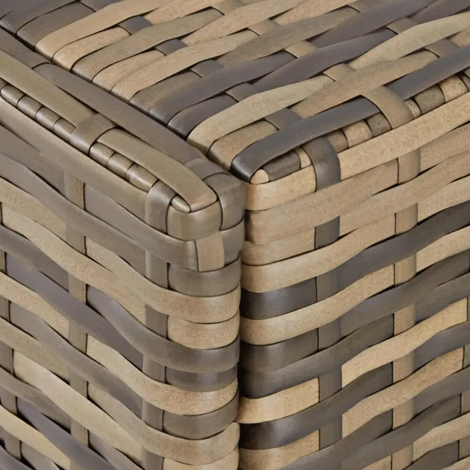 tectake Wicker ligbed met wielen, Natuur/donkergrijs