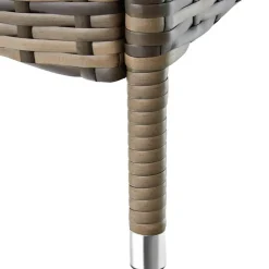 tectake Wicker ligbed met wielen, Natuur/donkergrijs