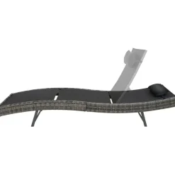 tectake Wicker ligbed Moana, Grijsgevlekt