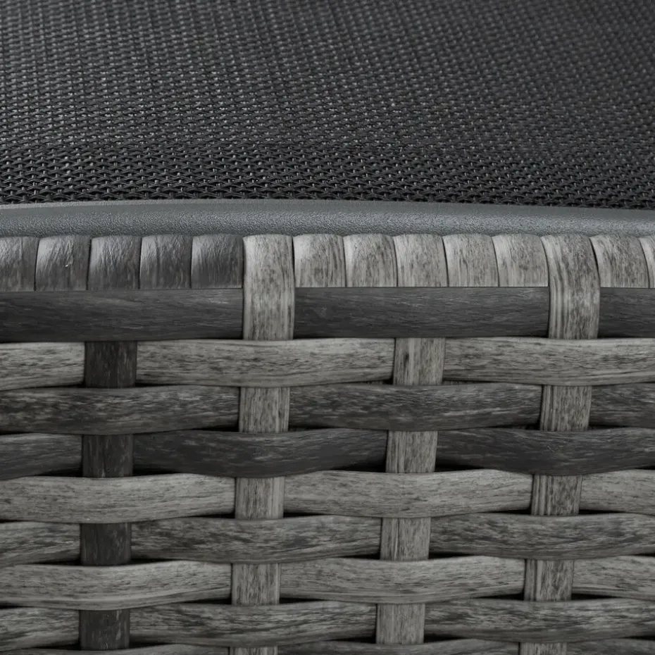 tectake Wicker ligbed Moana, Grijsgevlekt