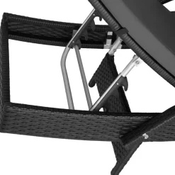 tectake Wicker ligbed Océane met aluminium frame, Zwart