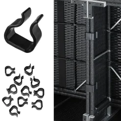 tectake Wicker loungeset met aluminium frame Marbella, Zwart