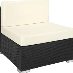 tectake Wicker loungeset met aluminium frame Marbella, Zwart