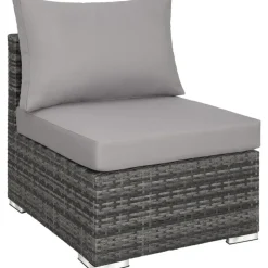 tectake Wicker loungeset San Marino met aluminium frame, Grijs