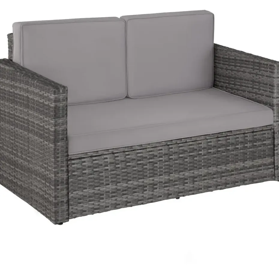 tectake Wicker loungesofa Corfu, Grijs