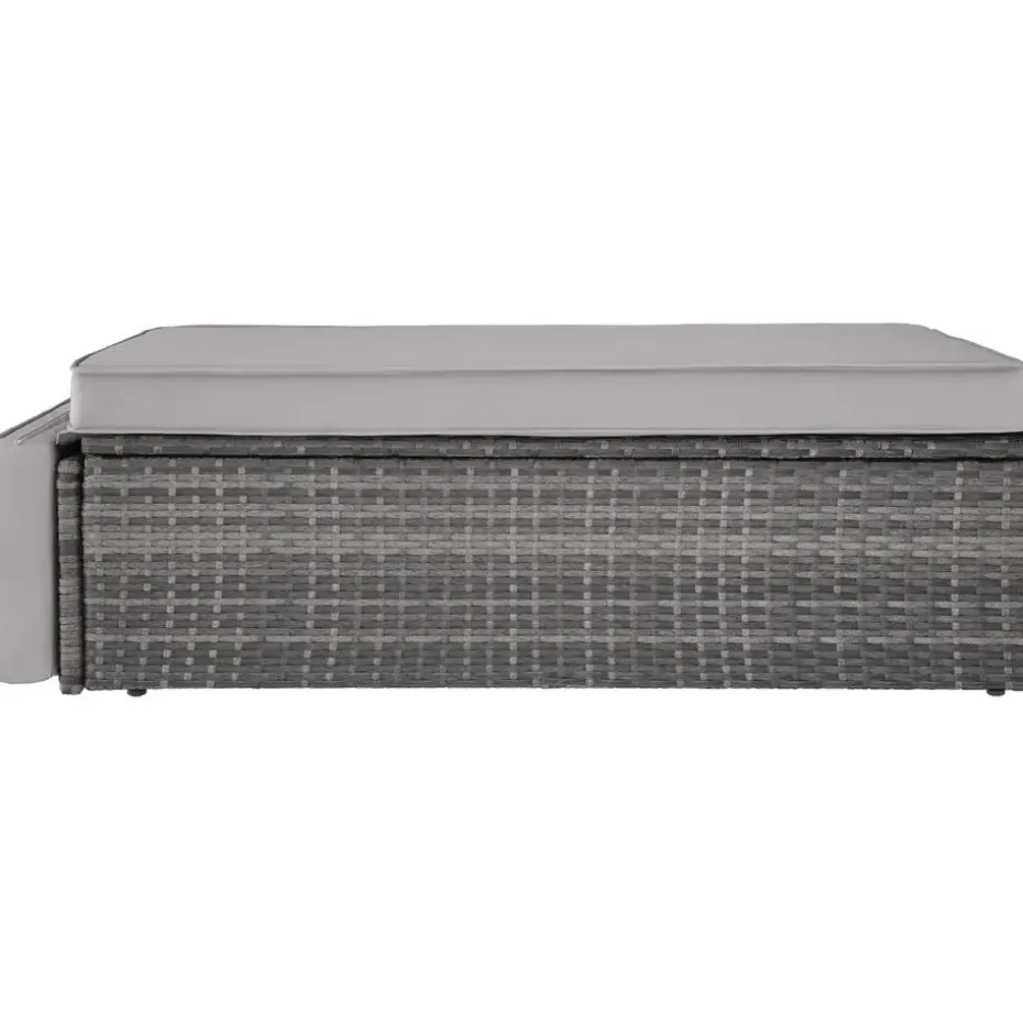 tectake Wicker loungesofa Corfu, Grijs