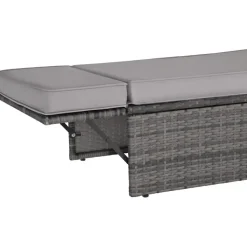 tectake Wicker loungesofa Corfu, Grijs