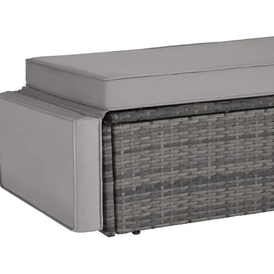 tectake Wicker loungesofa Corfu, Grijs