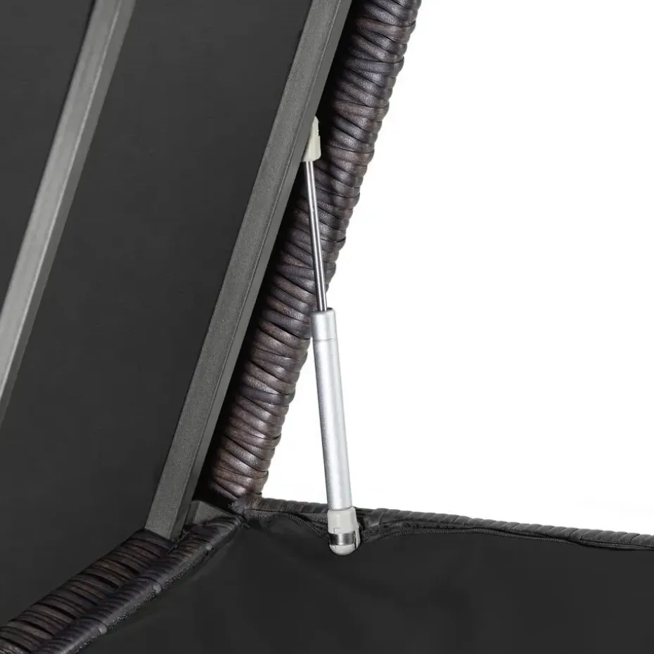 tectake Wicker opbergbox Kiruna met kunststof gaas, 120x55x61,5cm, 270l, Bruin