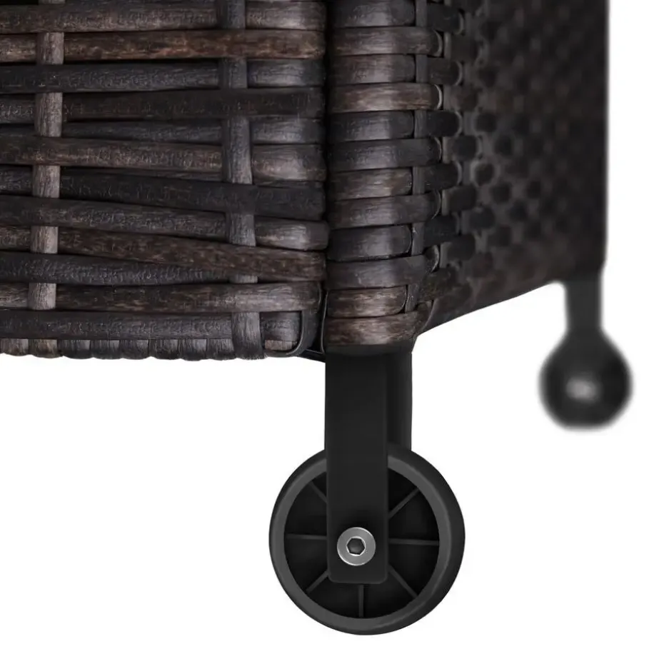 tectake Wicker opbergbox Kiruna met kunststof gaas, 120x55x61,5cm, 270l, Bruin