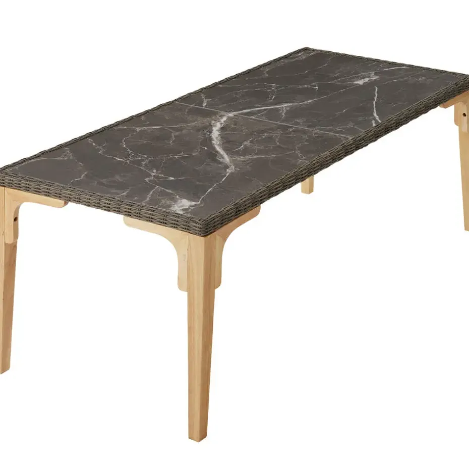 tectake Wicker tafel Foggia met 8 stoelen Rosarno, Natuur