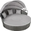 tectake Wicker zonne-eiland Santorini, Grijs