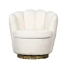Teddy Fauteuil Wit - Met Gouden Onderstel - Fauteuil Quinty