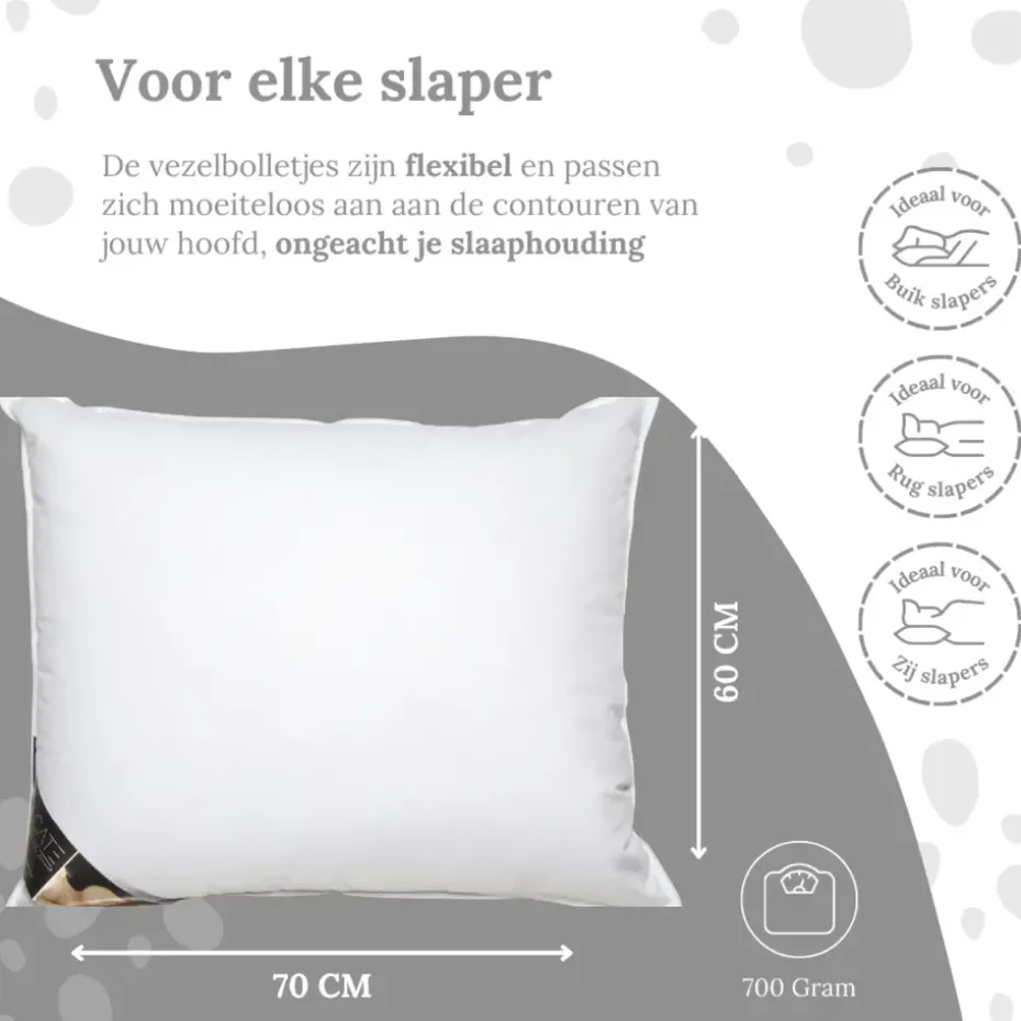 Ten Cate - Synthetisch Hoofdkussen - 60x70