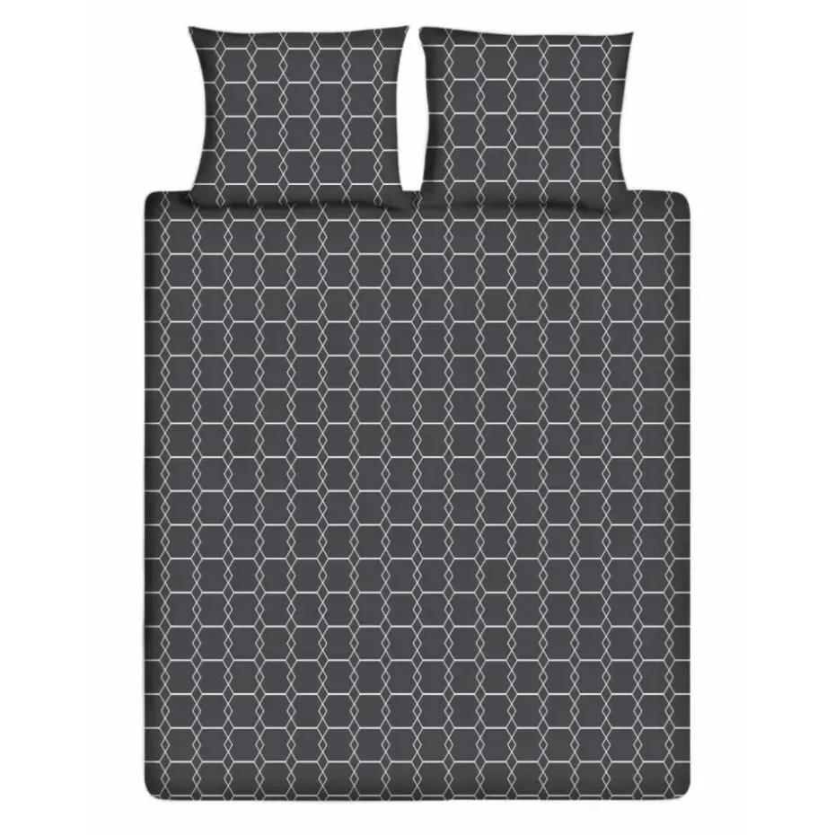 Ten Cate Katoenen Dekbedovertrek - 200x200/220 cm - Graphic Gray