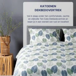Ten Cate Katoenen Dekbedovertrek - 240x200/220 cm - Graphic Leaves