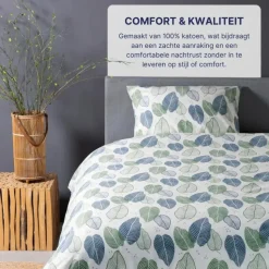 Ten Cate Katoenen Dekbedovertrek - 240x200/220 cm - Graphic Leaves