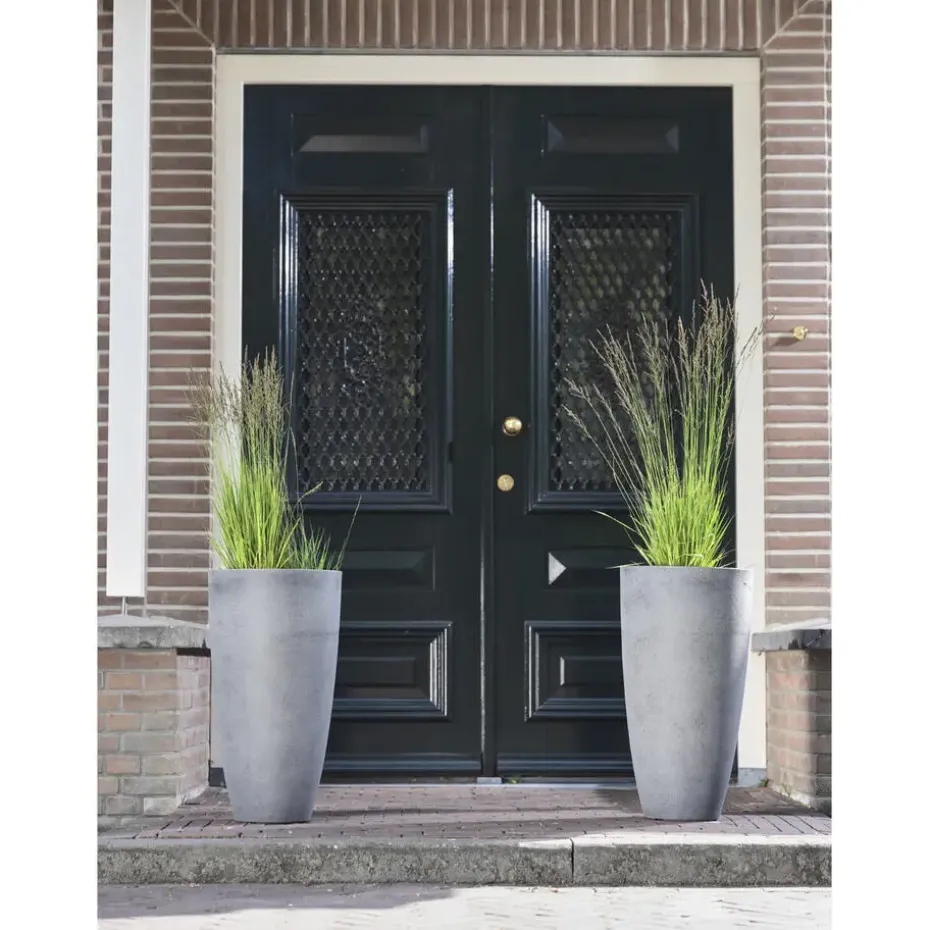 Ter Steege Bloempot - gerecycled kunststof - grijs - 50 x 29 cm