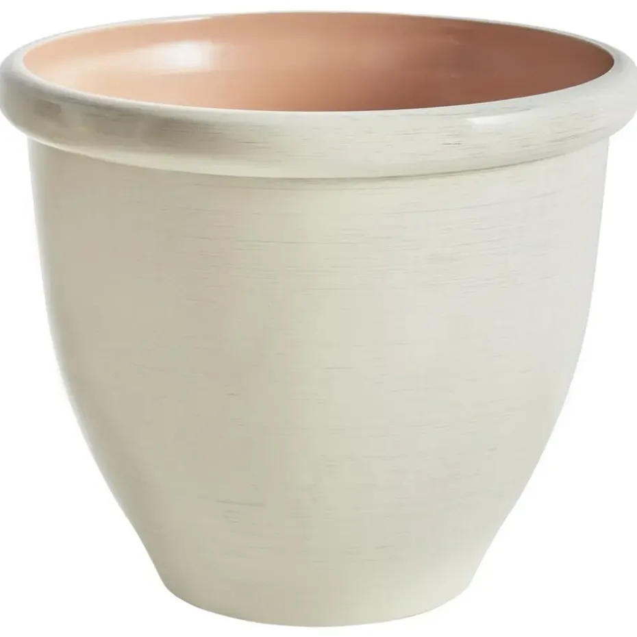 TESALIA - Bloempot - Lichtbeige - 49 cm - Polyresin