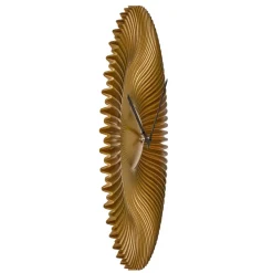 TFA radio gestuurde wandklok - kunststof - goud - Dia 18 cm