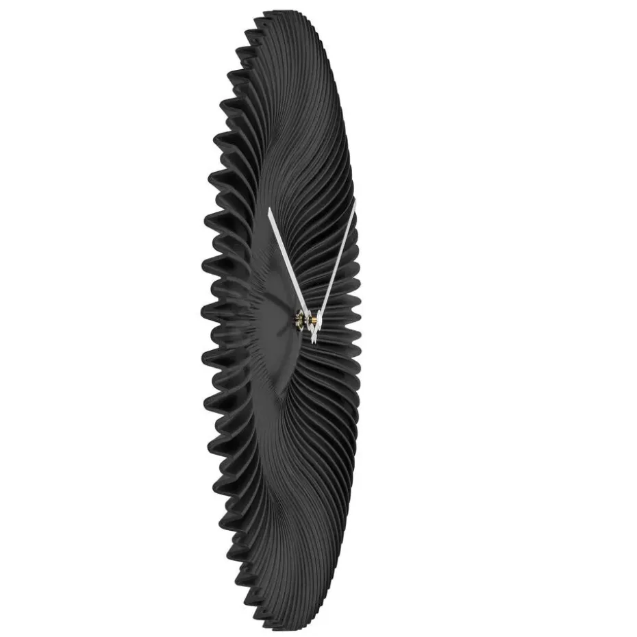 TFA radio gestuurde wandklok - kunststof - zwart - Dia 18 cm