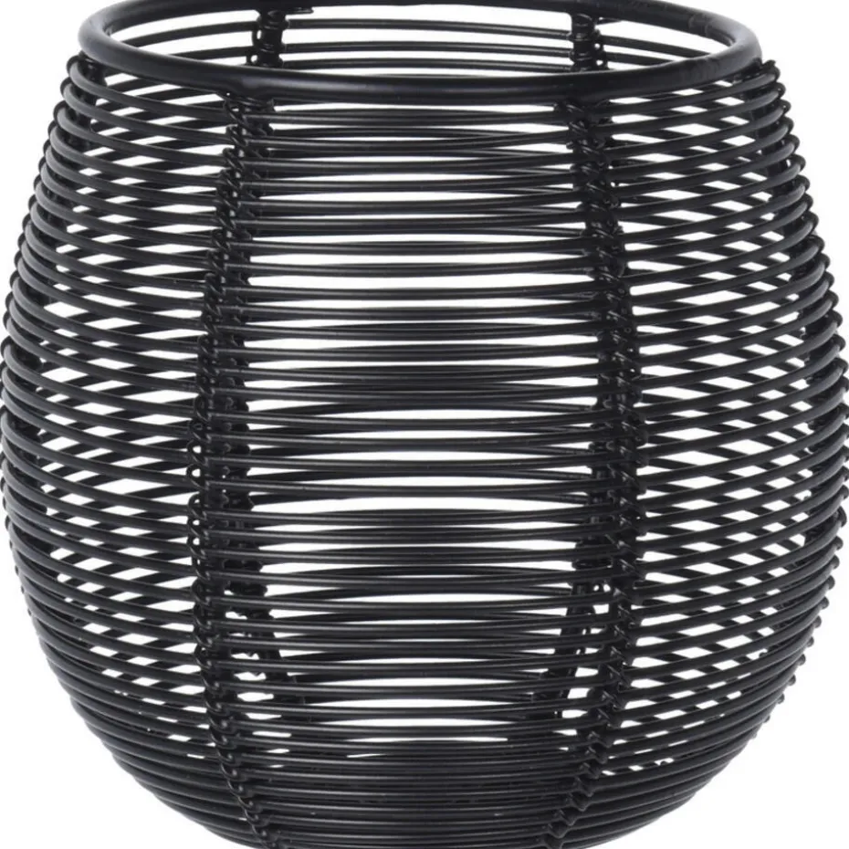 Theelicht/waxinelichthouder metaal draad - zwart - D10 cm