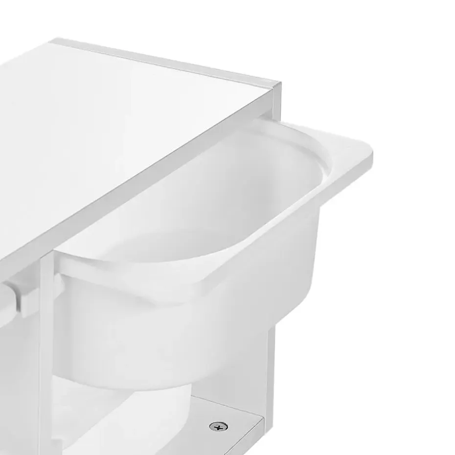 TOBIN - Wandplank met 6 dozen - Wit - Vezelplaat