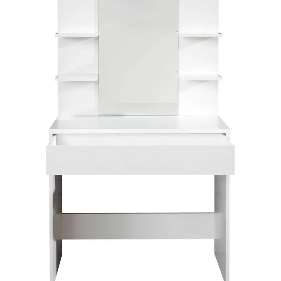 Trendteam Make-uptafel Basix - 85 x 40 x 141 cm - 100% Melaminegecoat - Wit