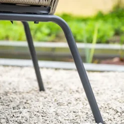 Triton dining fauteuil - carbon black - rope donker zand - desert sand