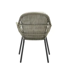 Triton dining fauteuil - carbon black - rope donker zand - desert sand
