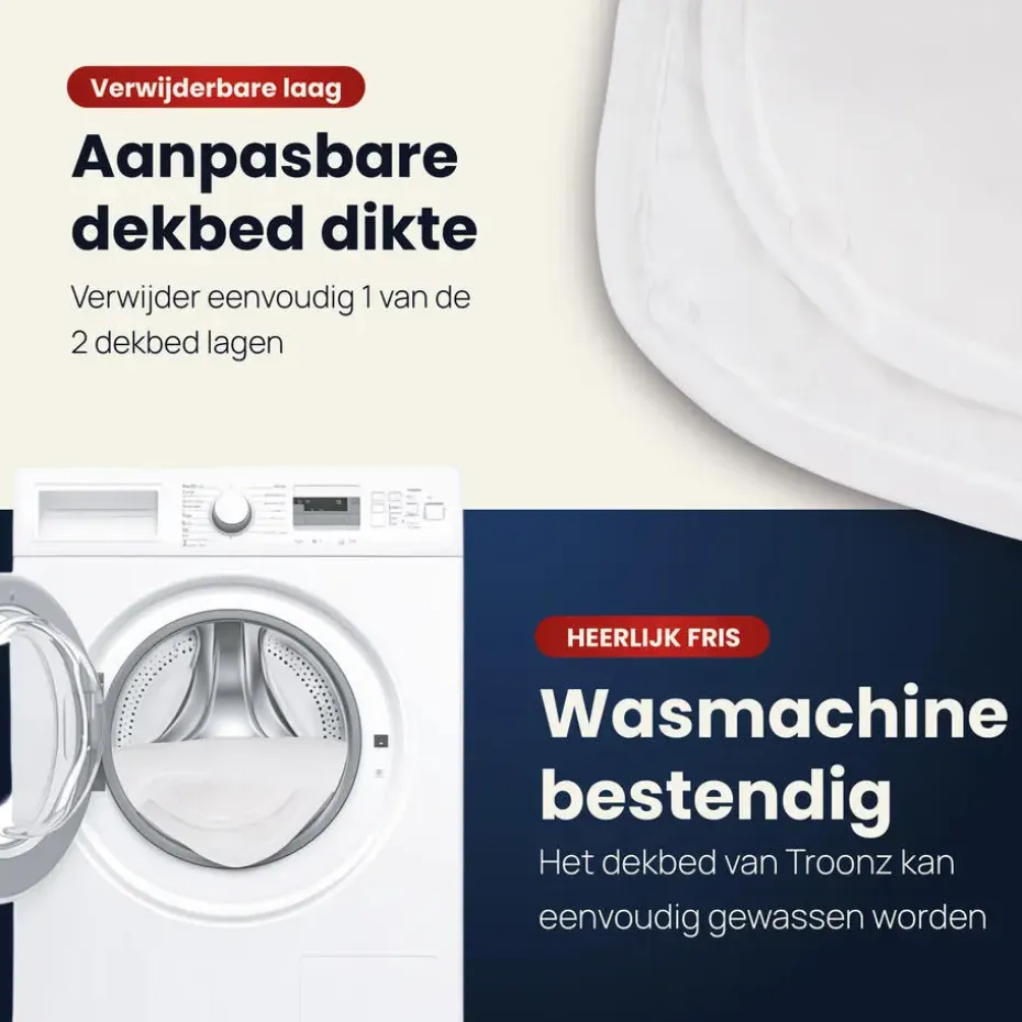 Troonz Dekbed Portofino - 4 Seizoenen - Eenpersoon Dekbed - 140x220
