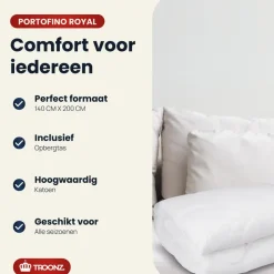 Troonz Dekbed Portofino - 4 Seizoenen - Eenpersoon Dekbed - 140x220