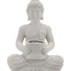 Tuinbeeld - Boeddha - incl verlichting - solar - polystone - 31 cm