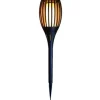 Tuinfakkel - solar - tuinverlichting - zwart - vlameffect - 58 cm