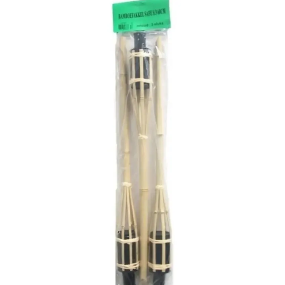 Tuinfakkels - 3 stuks - bamboe - navulbaar - 60 cm