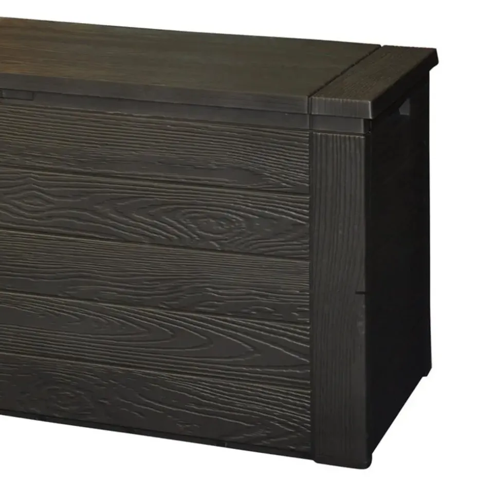 Tuinkussen opbergbox - 120 cm - hout patroon - kussenbox