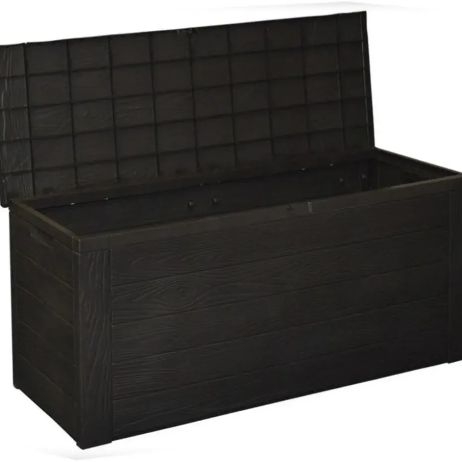 Tuinkussen opbergbox - 120 cm - hout patroon - kussenbox